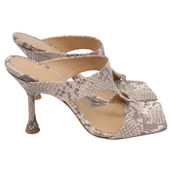 Reformation Shoes - Reformation Aubree Cutout Sandals In Animal Print Leather